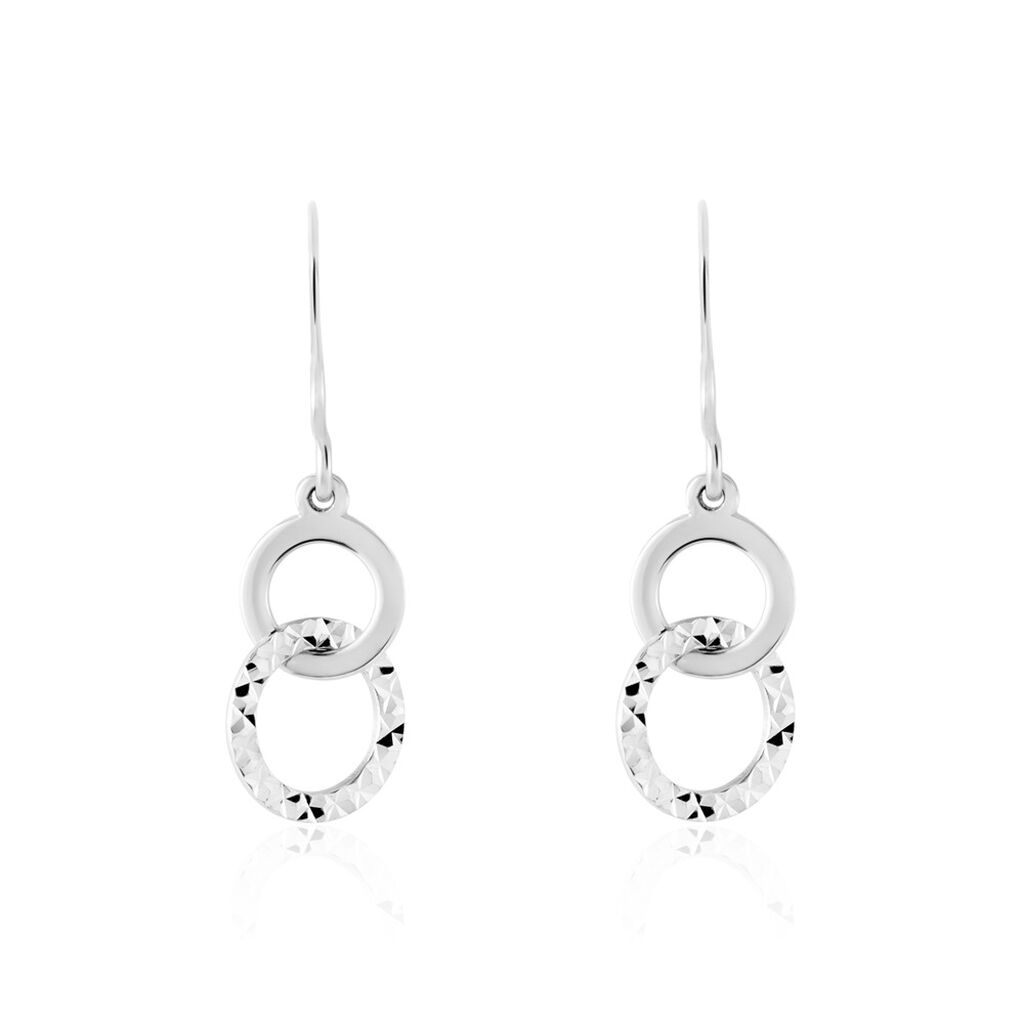 Boucles D'oreilles Pendantes Argent Blanc