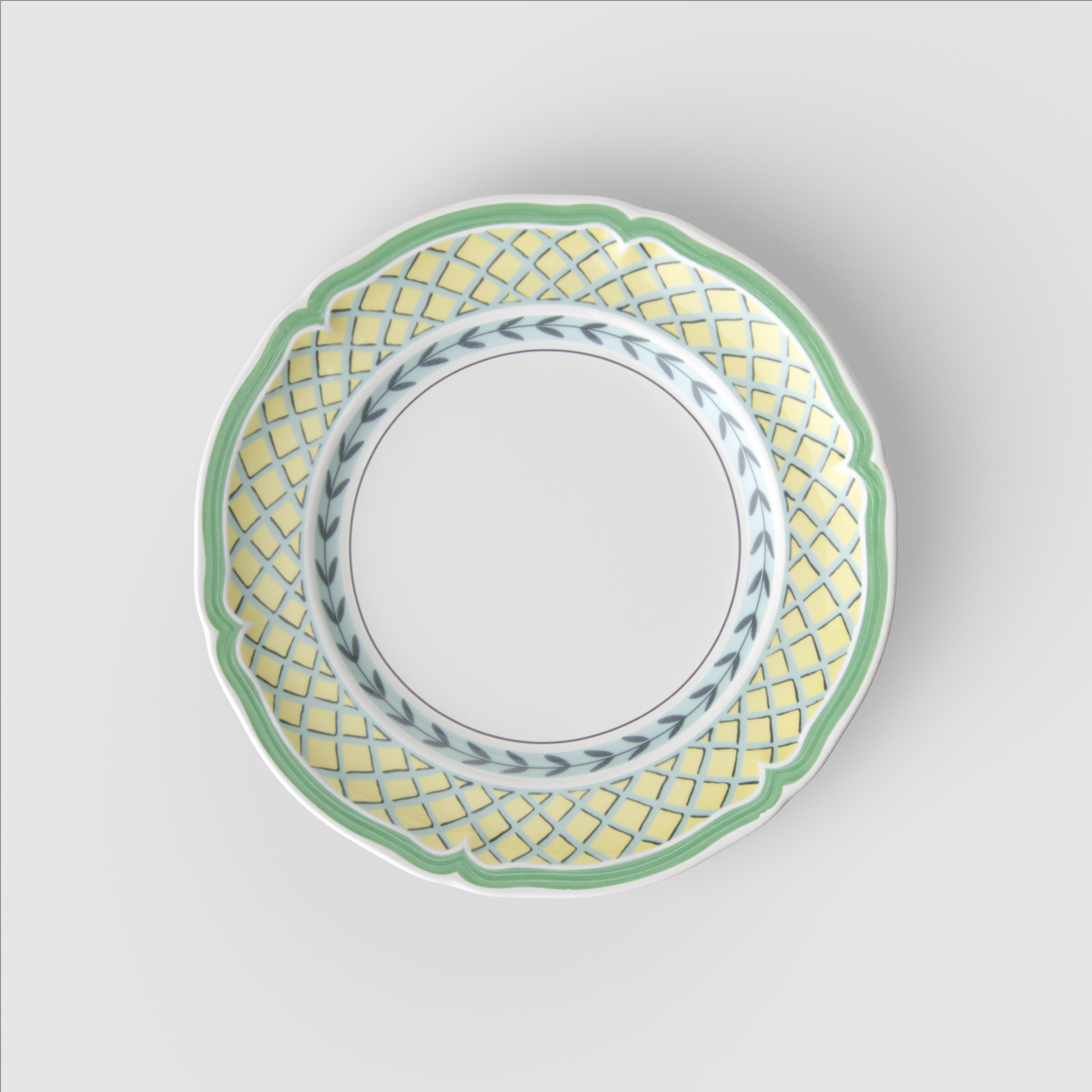 French Garden Bread plate Multi-colored, 6.9'', Premium Porcelain