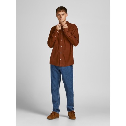 Jack & Jones - 12196529 CORD SHIRT-SEQUOIA Marrón