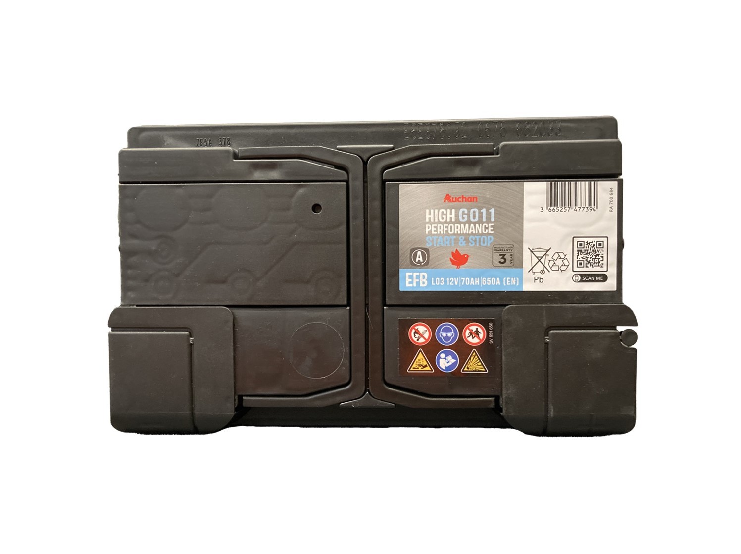 BATERIA AUTO AUCHAN EFB S&S GO11 70AH/650A