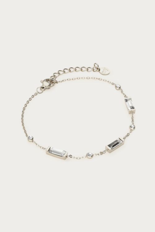 Minimalistische armband vierkant met strass