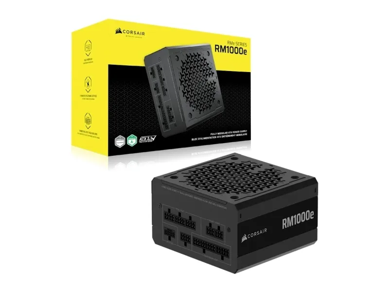 CORSAIR RMe Series RM1000e - Strømforsyning (intern) - ATX 3.1 - 80 PLUS Gold - AC 100-240 V - 1000 Watt - Europa