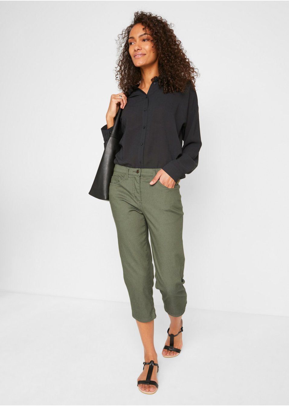 Pantalon 3/4 super-stretch avec taille confortable