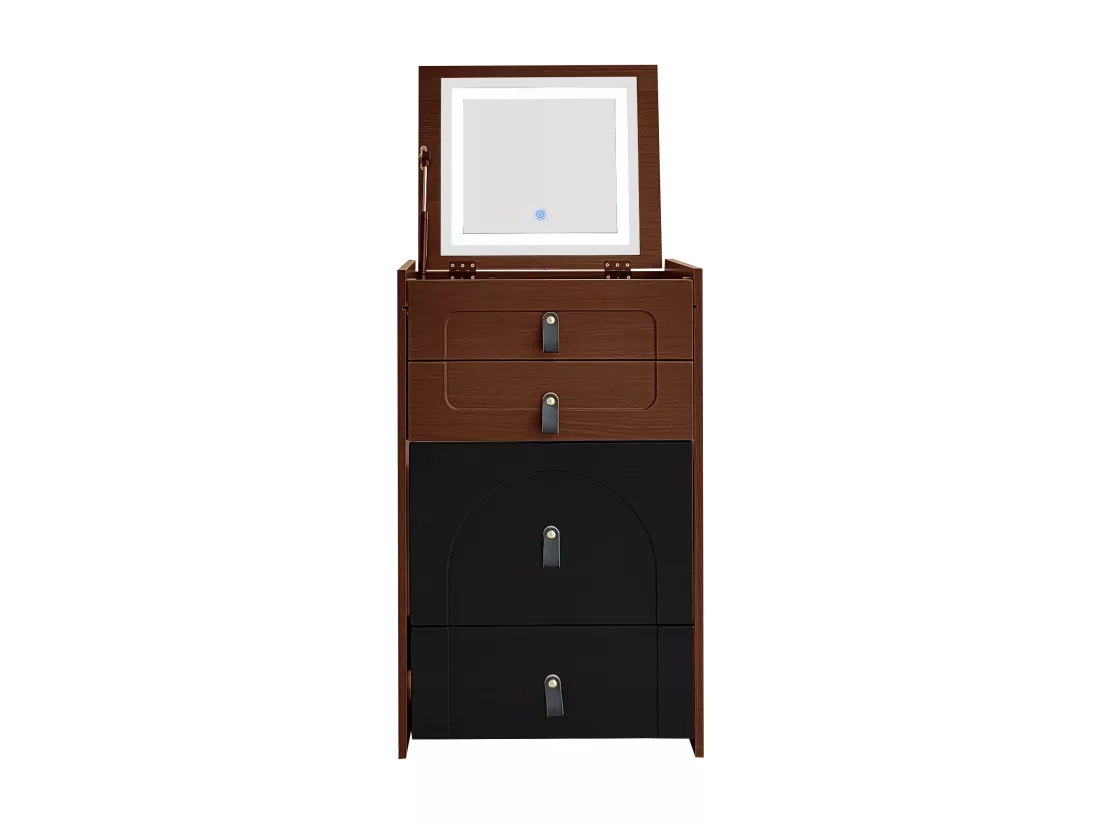Coiffeuse multifonctionnelle noire et marron,d50cm×h80cm