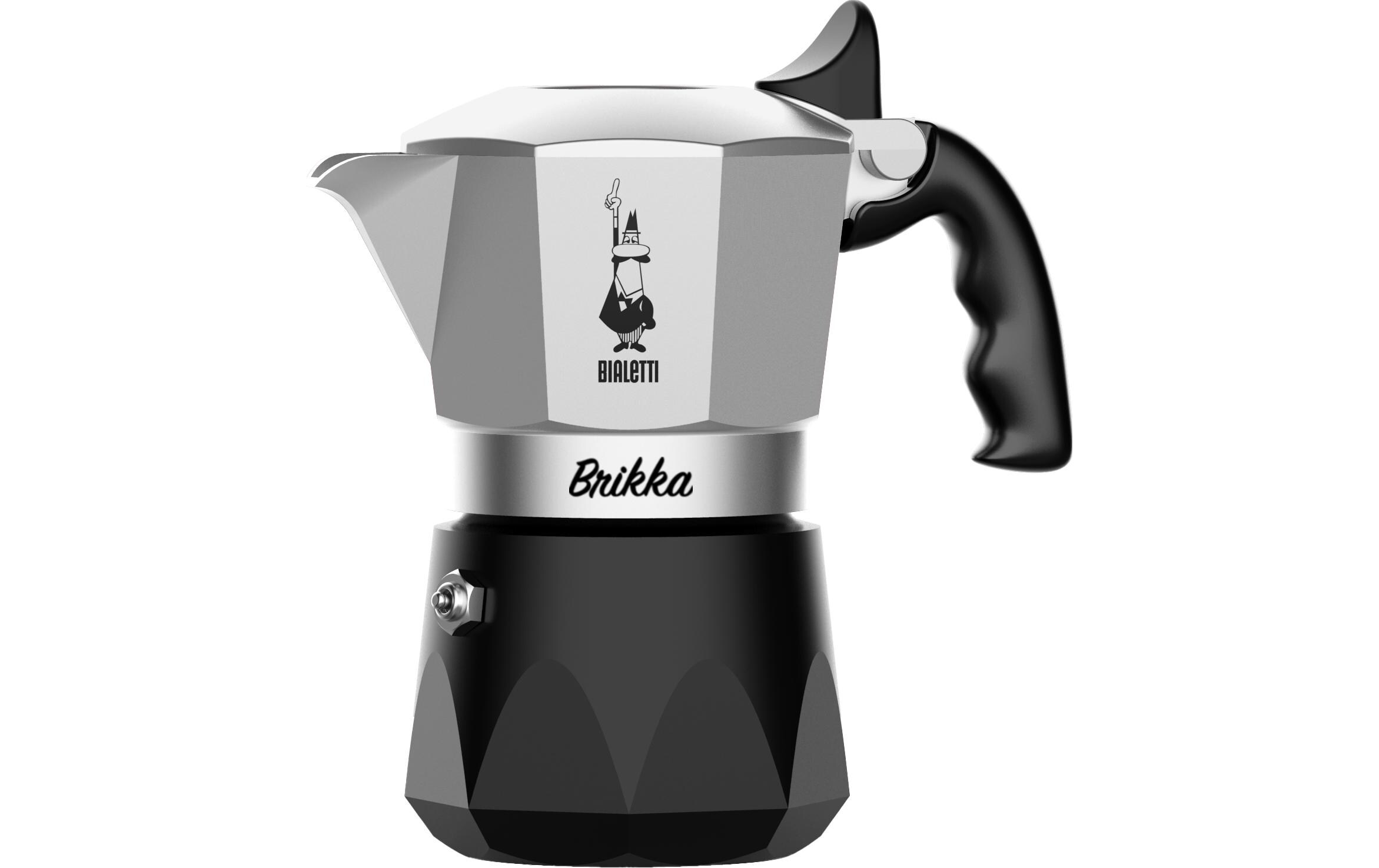 Espressokocher New Brikka für 2 Tassen, SilberItalienische Espressokanne für 2 Tassen