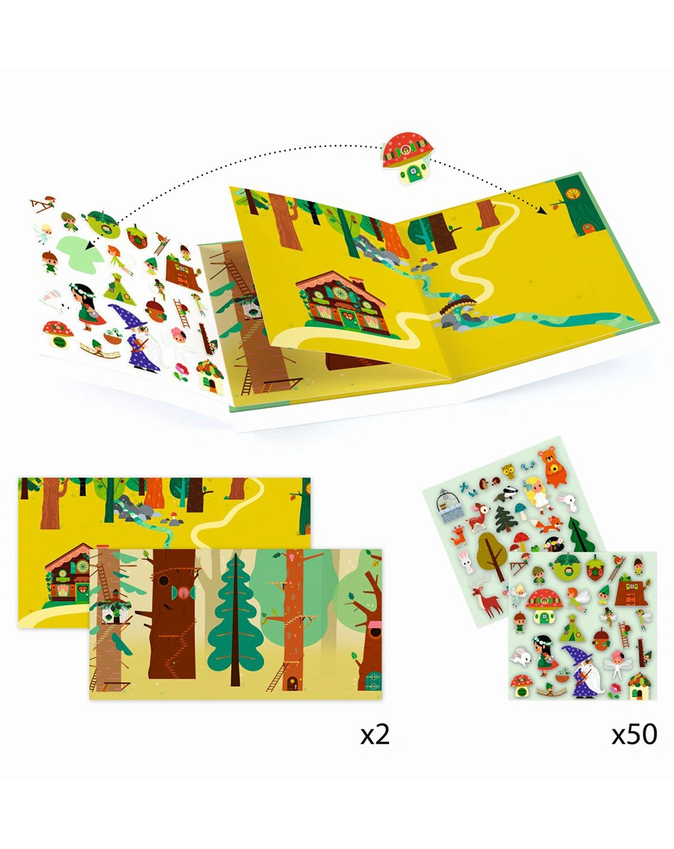Stickerbuch ZAUBERWALD 52-teilig