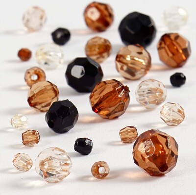 Harmoni Facetperlemix - Str. 4-12 MM - Hulstr. 1-2,5 MM - Gylden - 50 G
