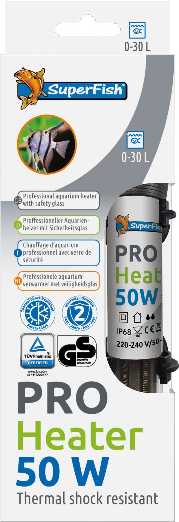 SuperFish aquarium verwarming Pro 50 W 17 cm