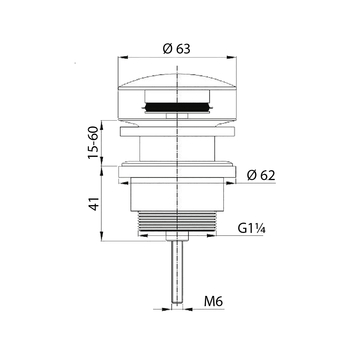 Tiger wastafelplug 5/4