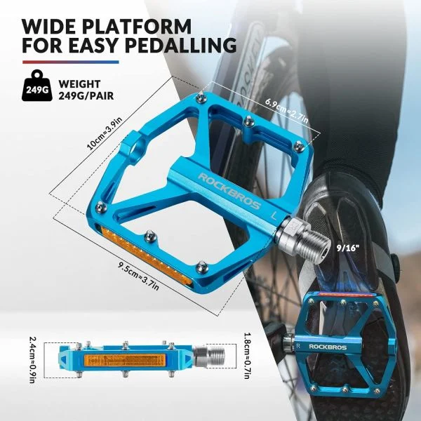 RockBros Wide Pedaler, Blue
