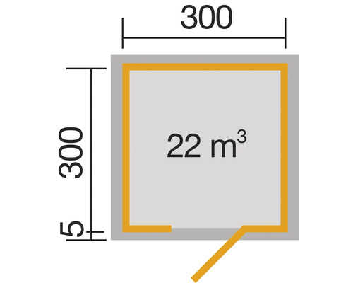Tuinhuis Weka Design House 413, maat 2, inclusief zelfklevende dakbedekking en antracietkleurige vloer (310 x 310 cm).