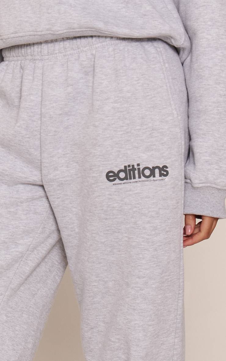 Gris Chiné Jogging Droit Imprimé Editions Gris Chiné