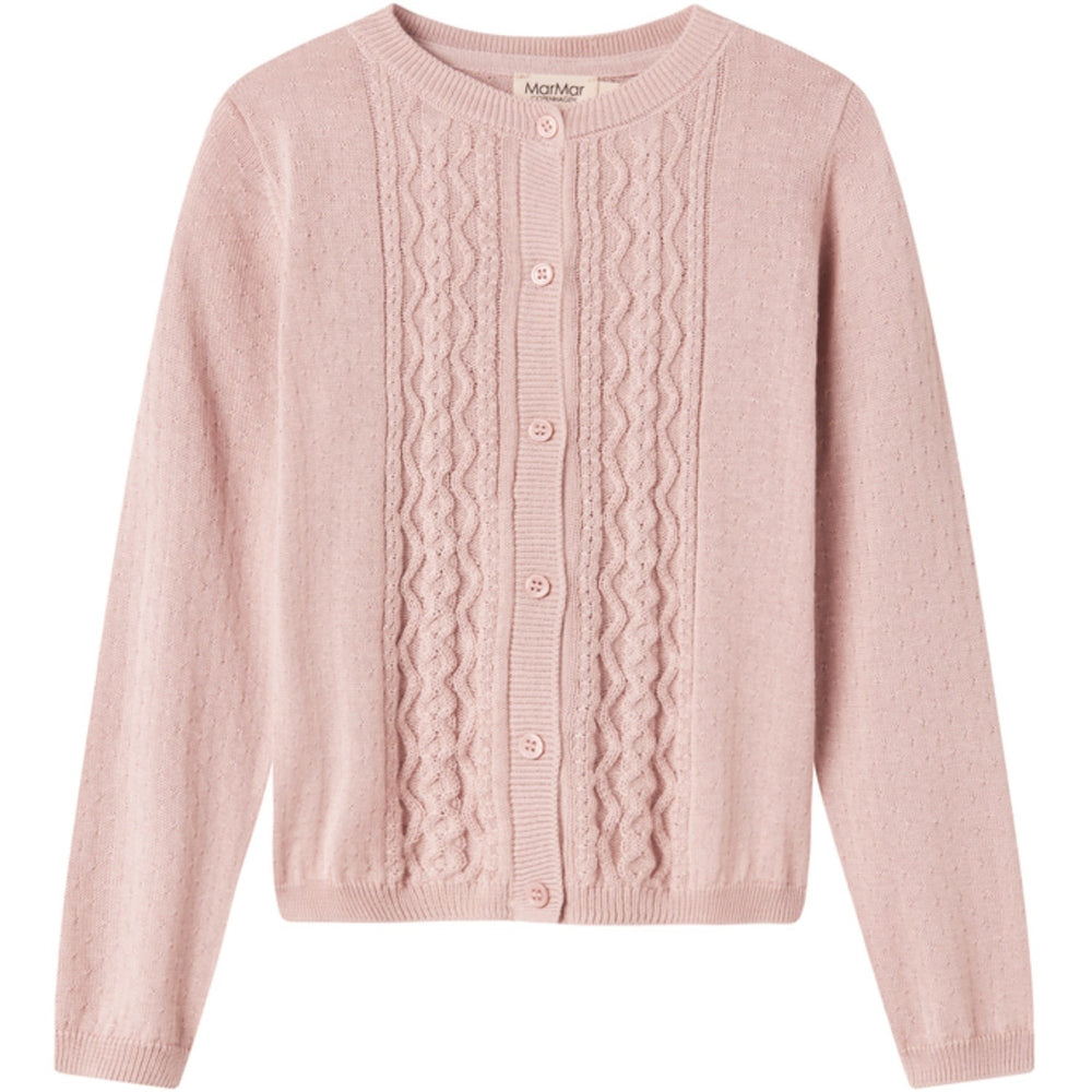 Køb MarMar Modal Mix Cable Faded Rose Tilda Strik Cardigan