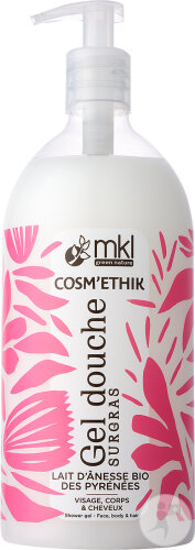 MKL Green Nature Cosm'Éthik Lait D'Ânesse Du Gers Bio Gel Douche Dermatologique  Flacon-Pompe 1l