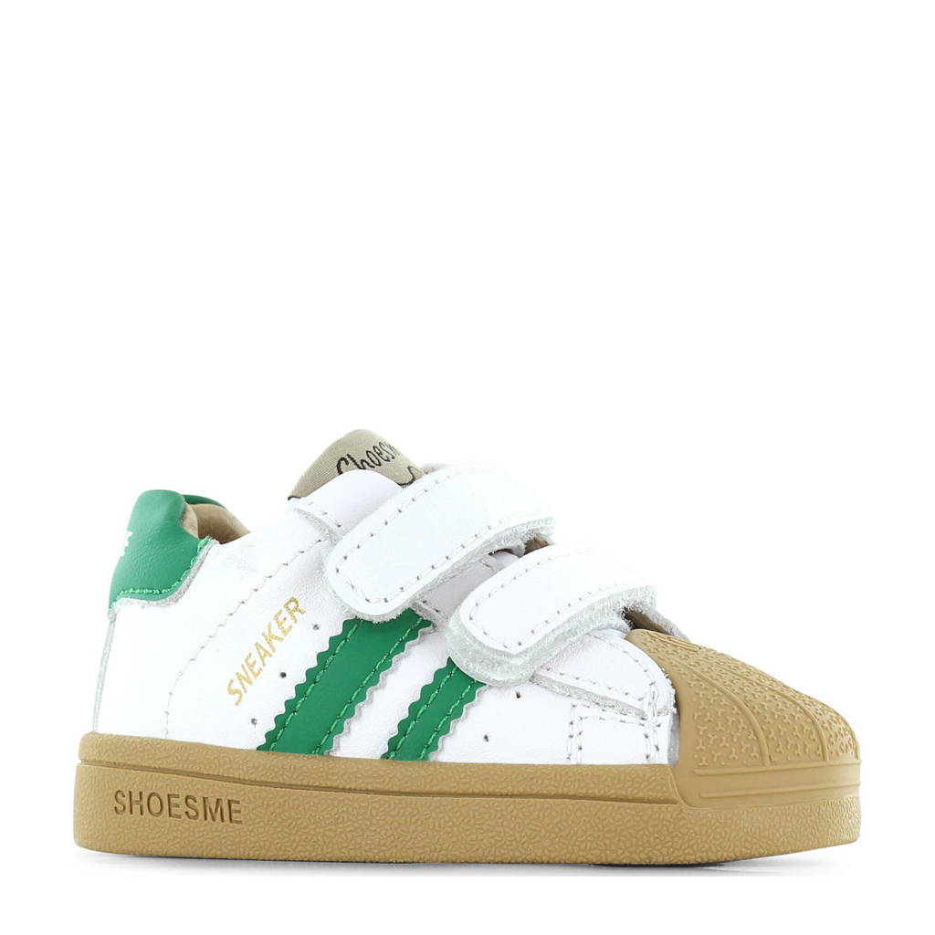 Shoesme leren sneakers wit/groen