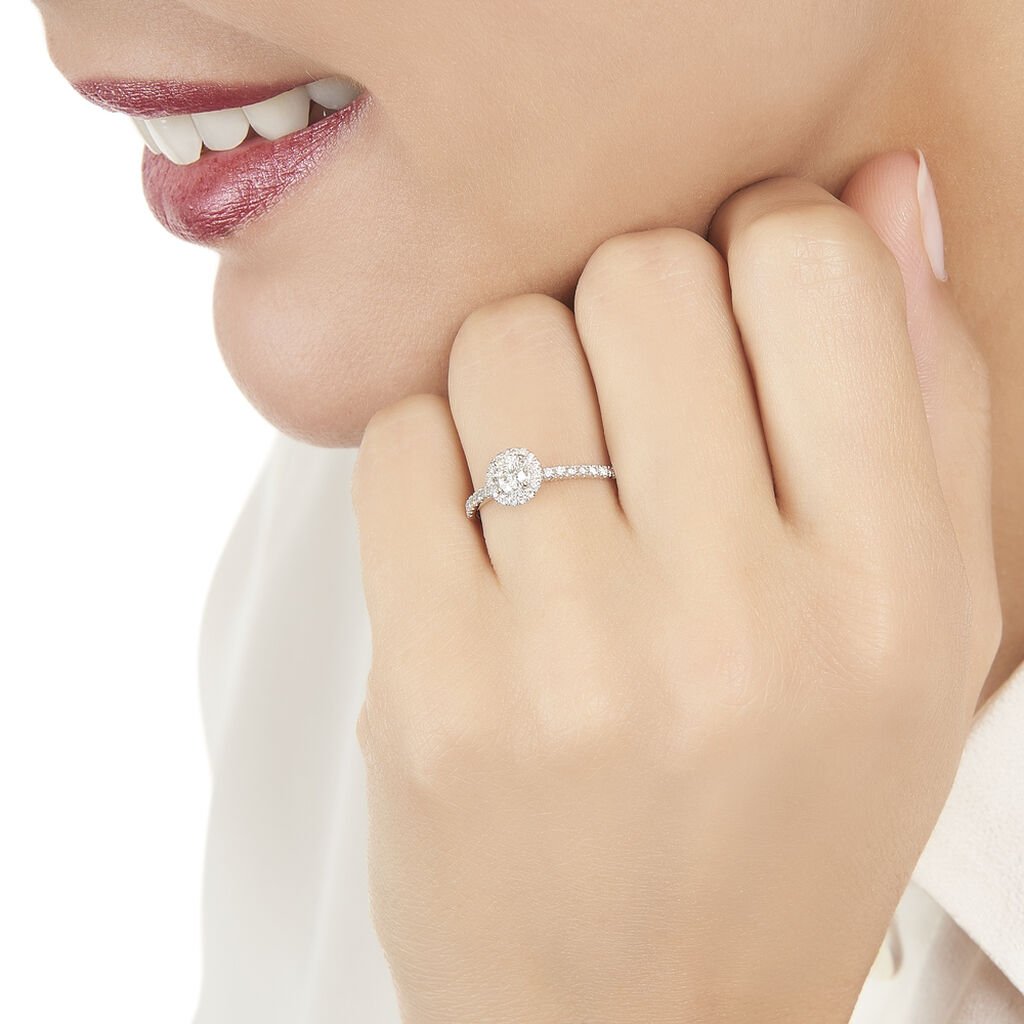 Bague Solitaire Lena Or Blanc Diamant