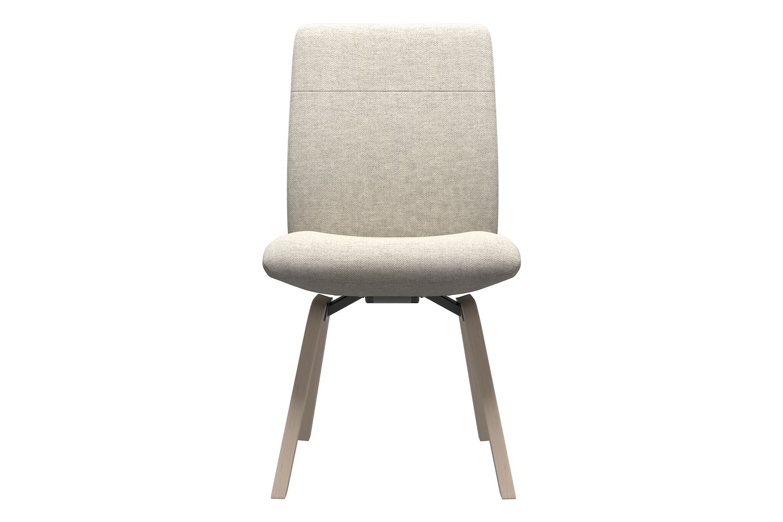 Chilli spisestol Tekstil Peony light beige. Lav rygg med hvitlasert eik D200 understell