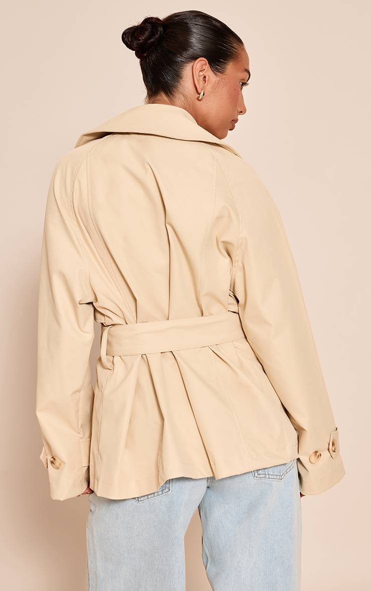 Gris Pierre Trench Court Grande Taille