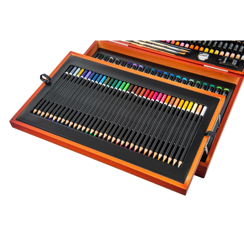 175-teiliges Kunstset in einer Holzbox