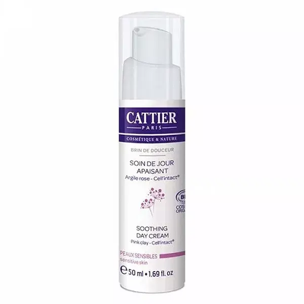 Creme de dia suavizante com argila rosa Cattier, toque de suavidade, 50ml