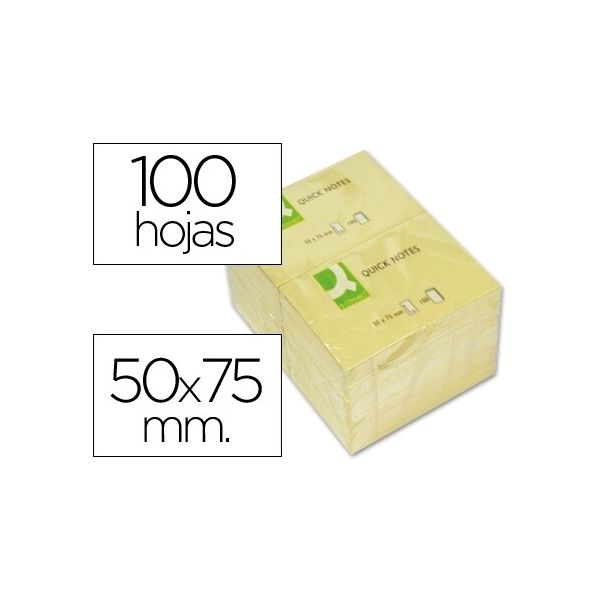 Q-Connect Bloco de Notas Adesivas 75x51mm Amarelo 100 Fls