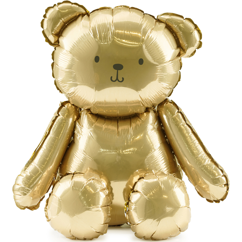 Partydeco Folienballon Bär, gold