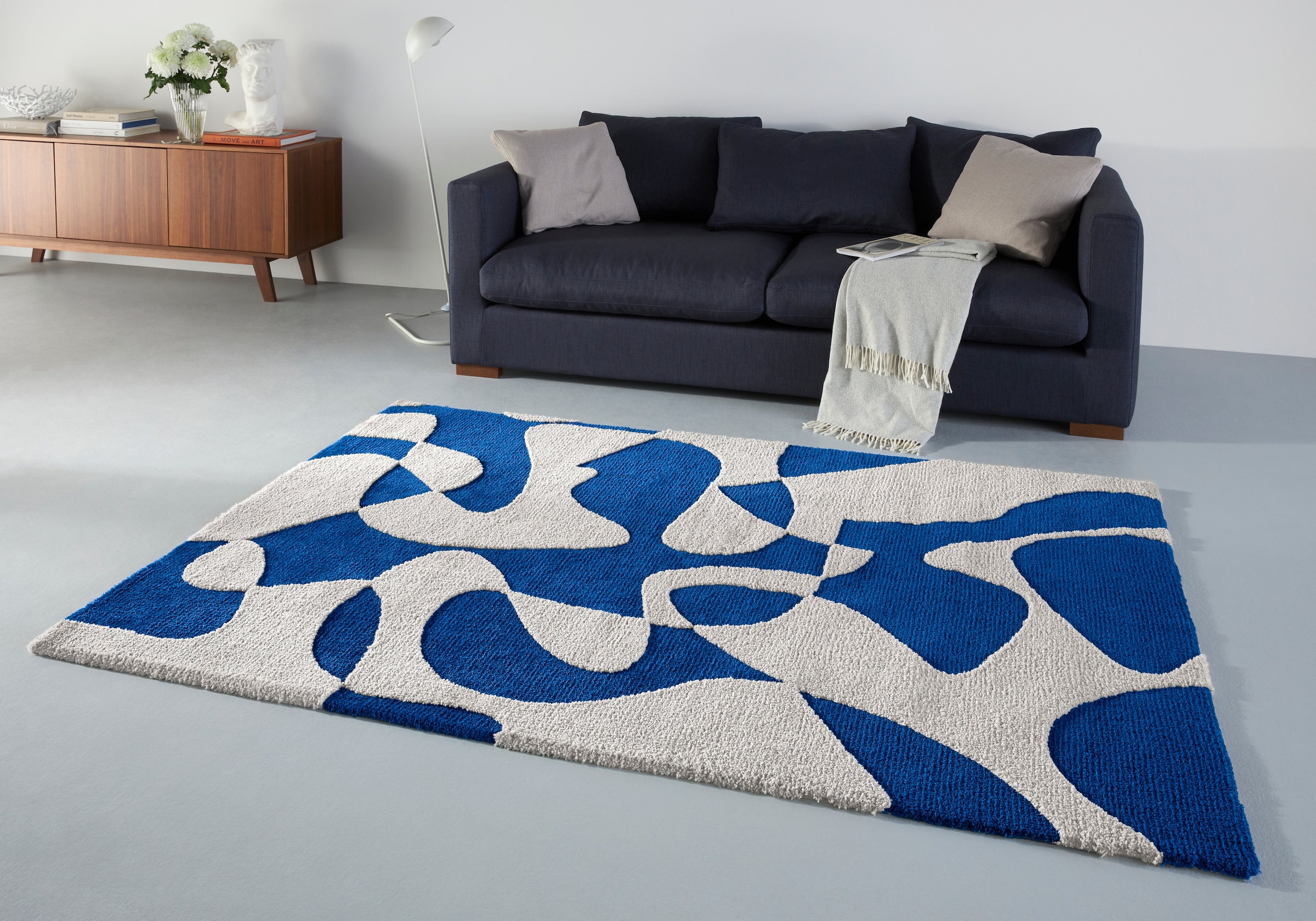 Guido Maria Kretschmer Home&Living Teppich »Liven, Hoch-Tief-Struktur Teppiche, modernes Muster, moderne Farben« rechteckig 23 mm Höhe sehr weich, organisches Muster, Wohnzimmer, Schlafzimmer, Esszimmer
