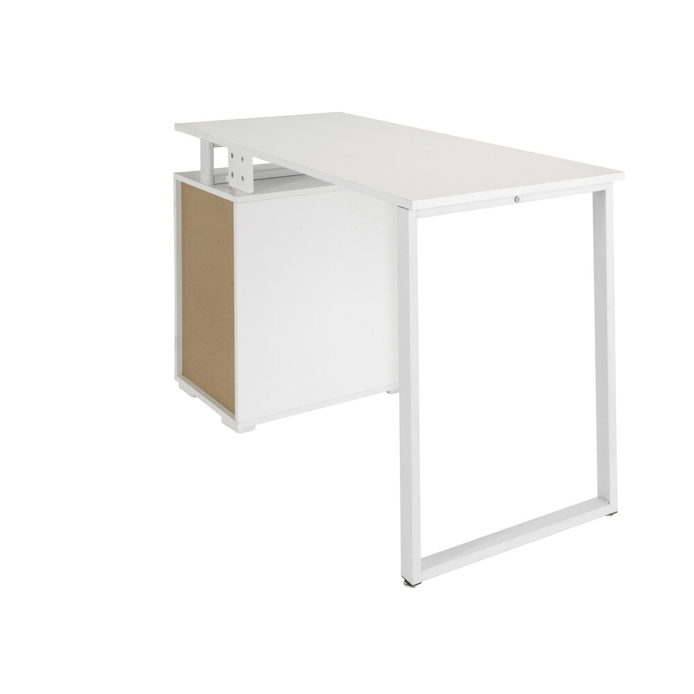 Schreibtisch EASY WORK V Melaminharzbeschichtete Spanplatte, Gestell pulverbeschichteter Stahl hjh OFFICE