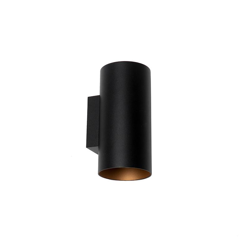 Smart wandlamp zwart met goud 2-lichts incl. Wifi GU10  - Sab