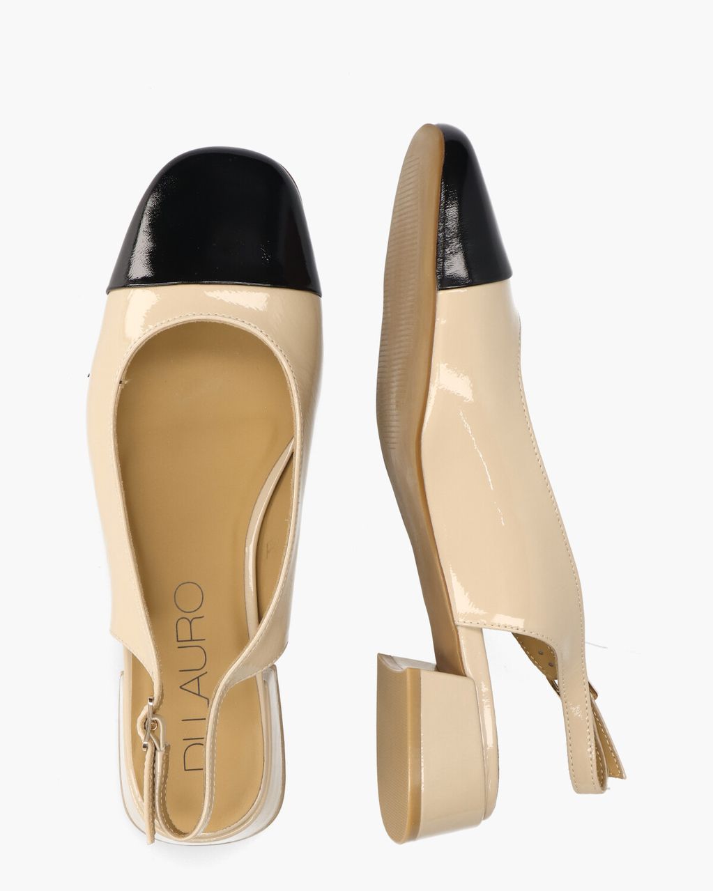 Di Lauro Wendelien Ecru/Zwart Dames Slingbackloafers