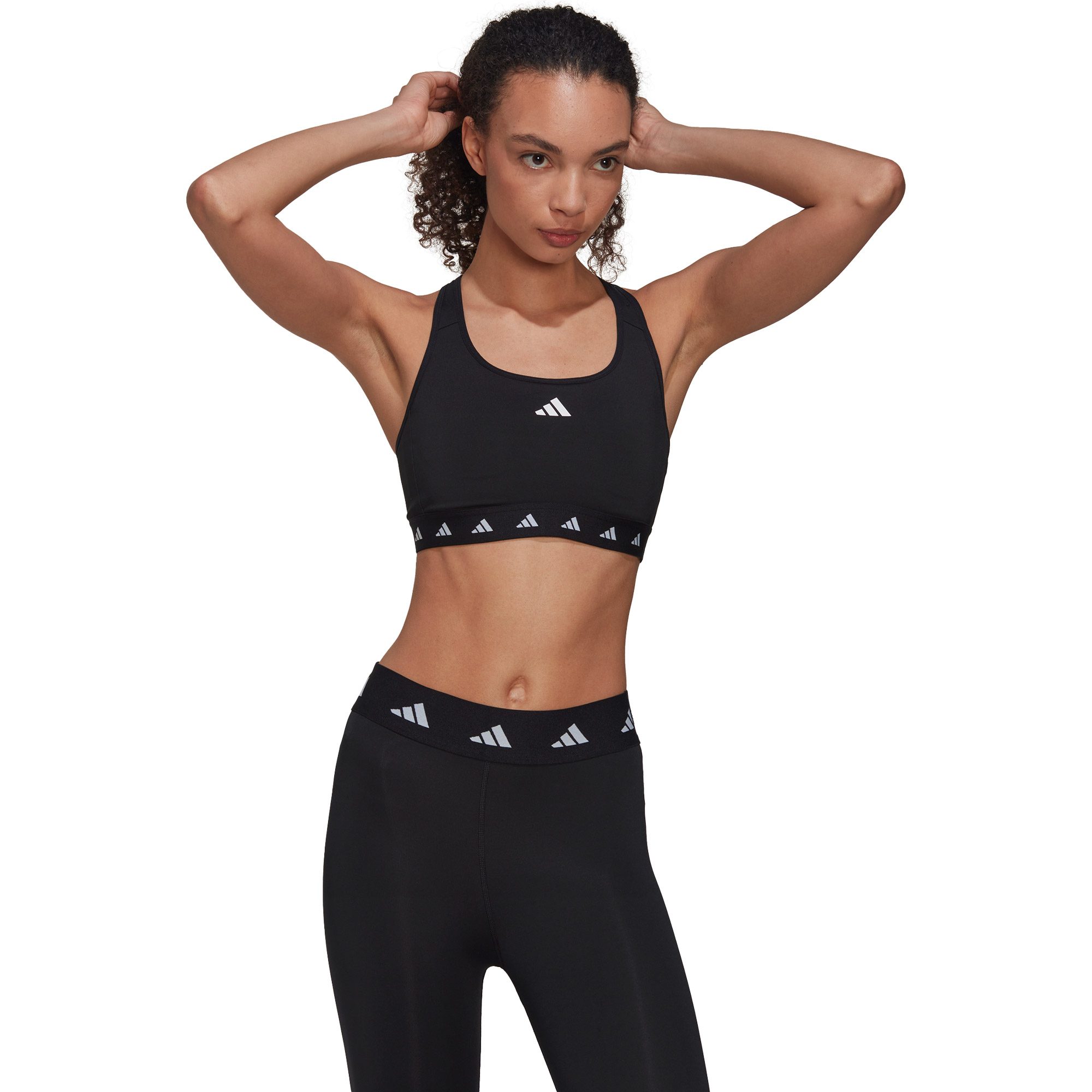 adidas Powerreact Training Medium-Support Techfit Sport BH Damen schwarz