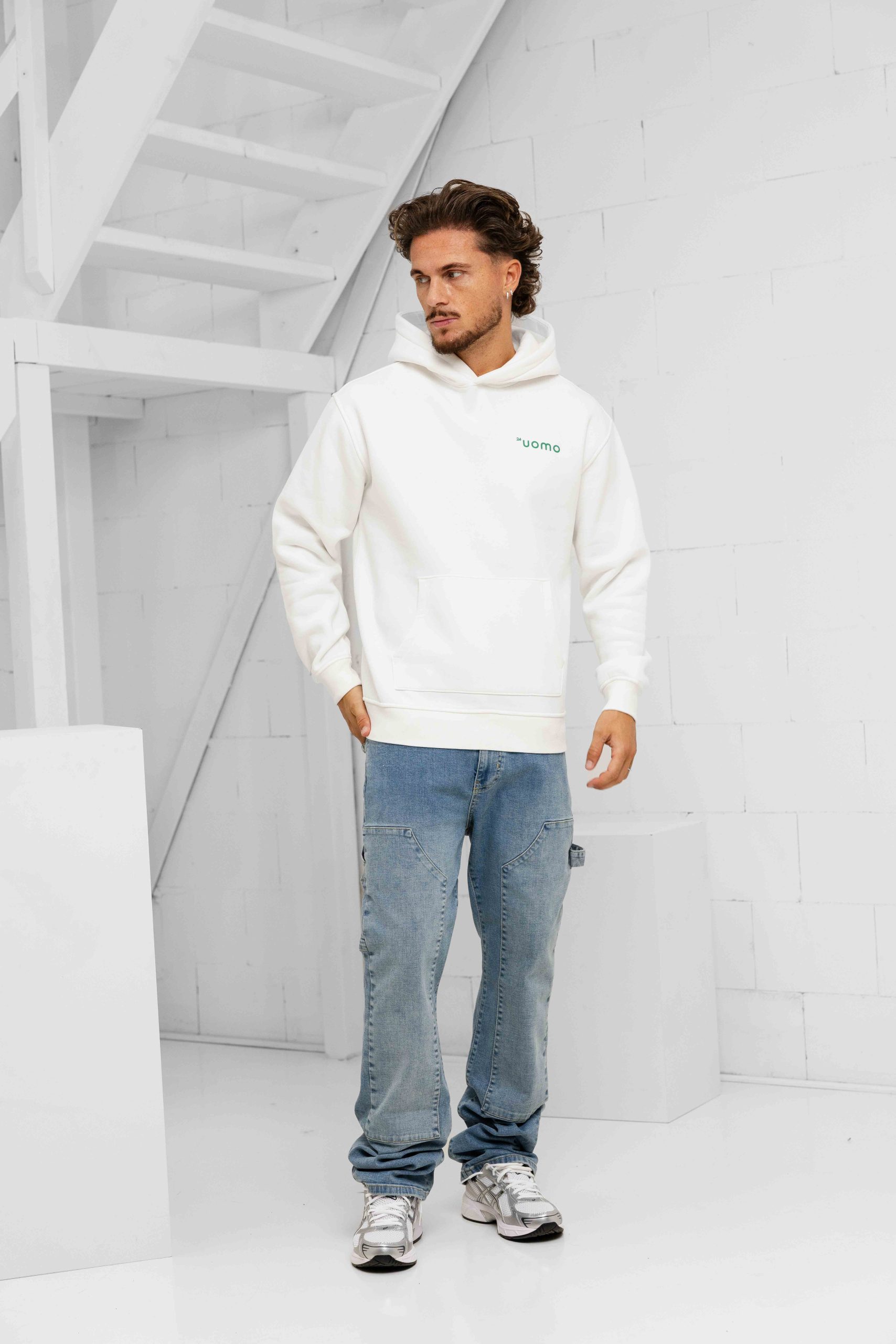 24 Uomo Artwork Hoodie Heren Off-White