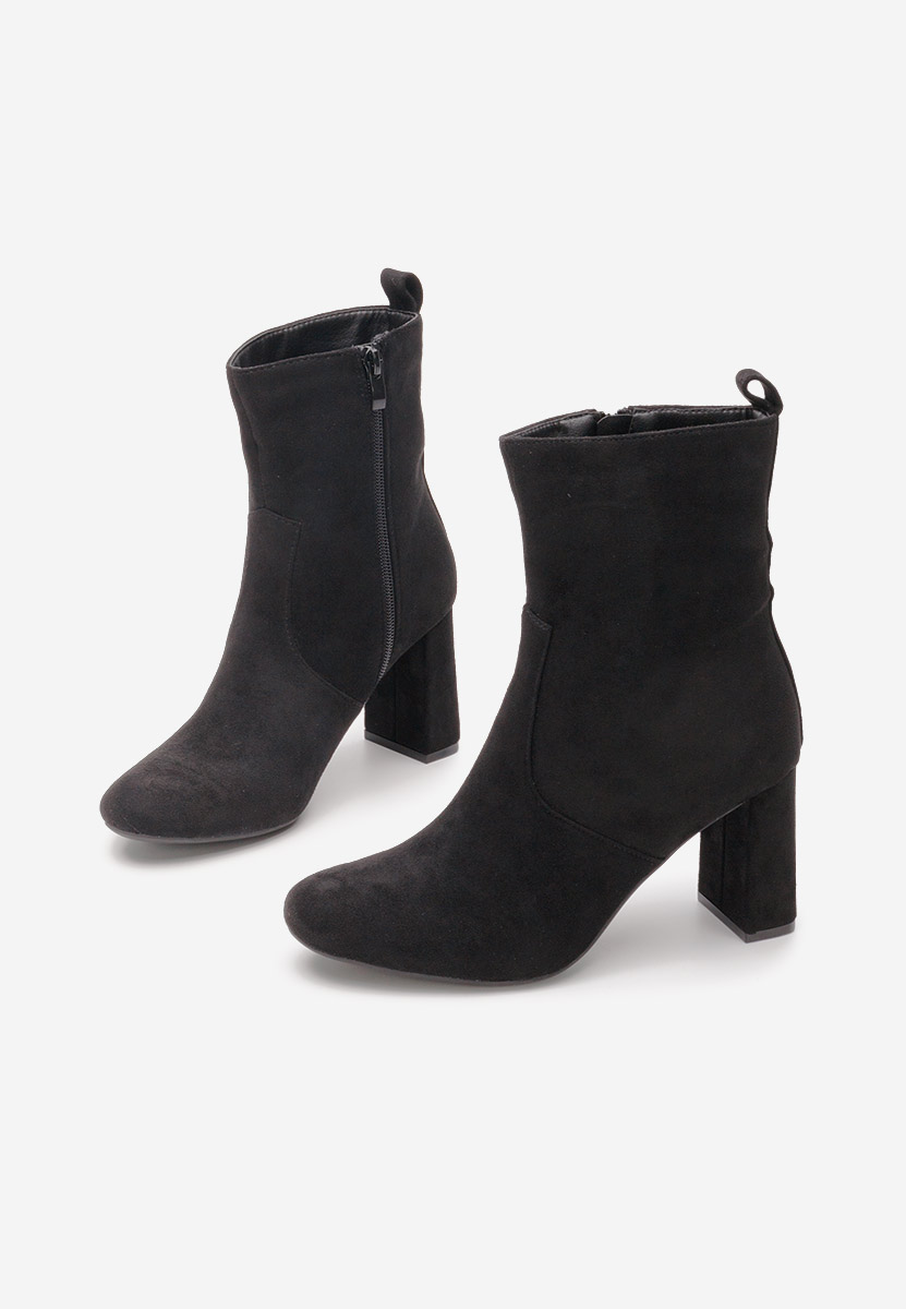 Bottines à gros talon noires Izarra