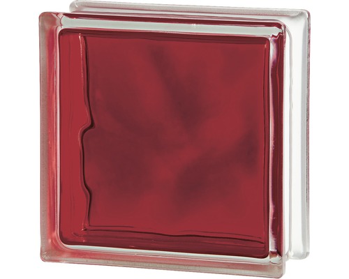 Glasblok Brilly rood 19 x 19 x 8 cm