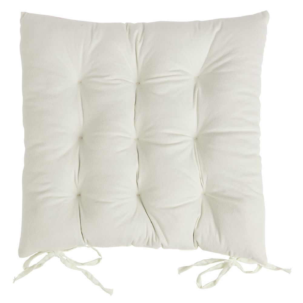Galette de chaise carrée beige 38x38cm 100% polyester