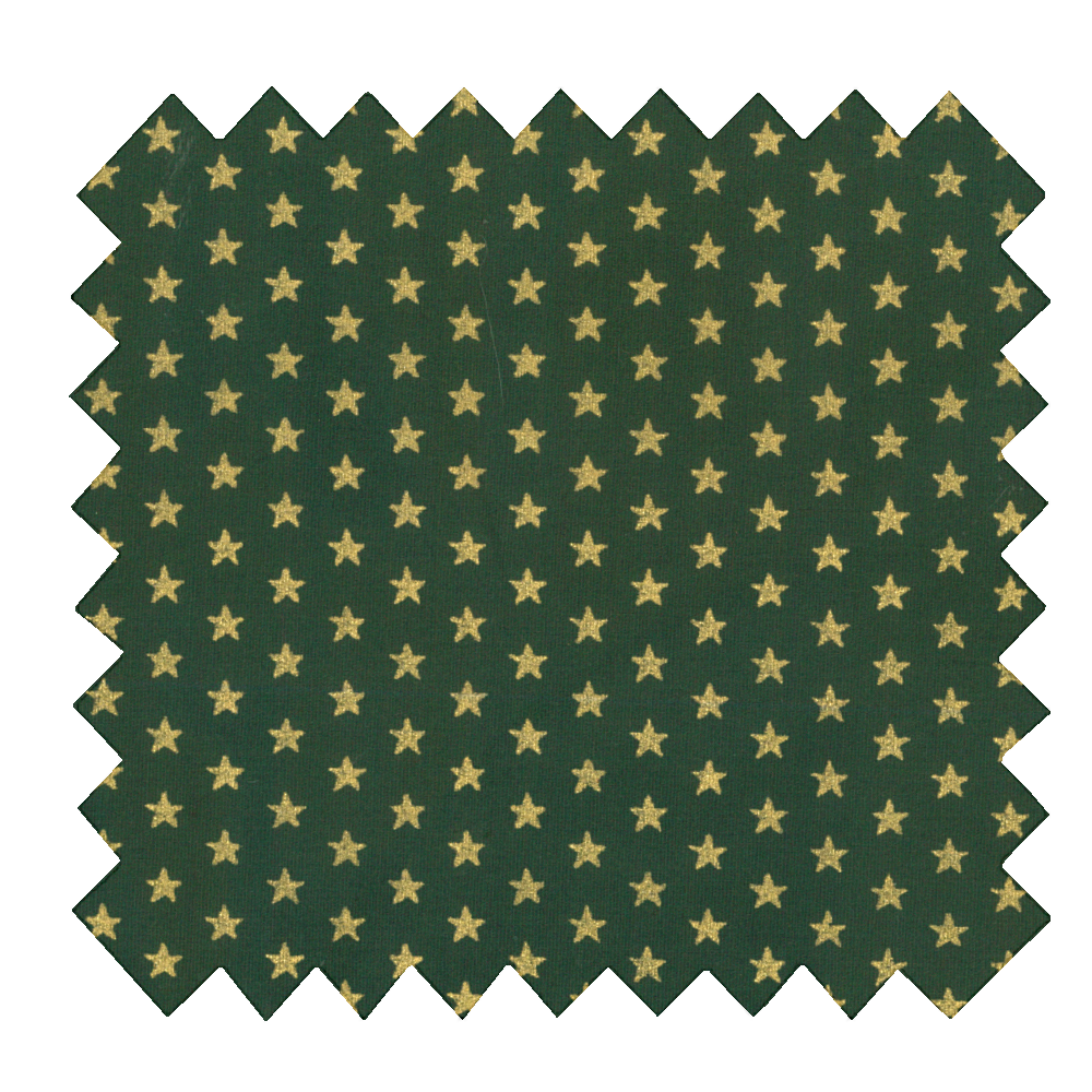 Tissu Coton Au Mètre Etoile Or Vert Ex1024