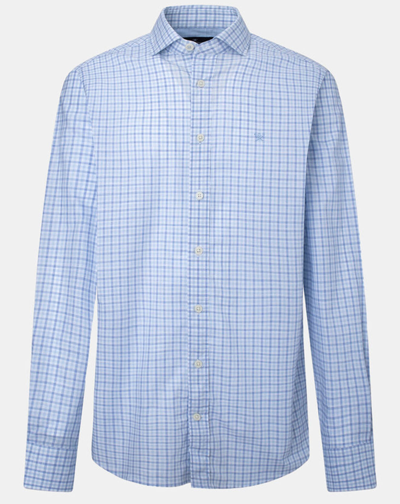 Hackett London Chemise Slim Fit à vichy tricolore bleu ciel