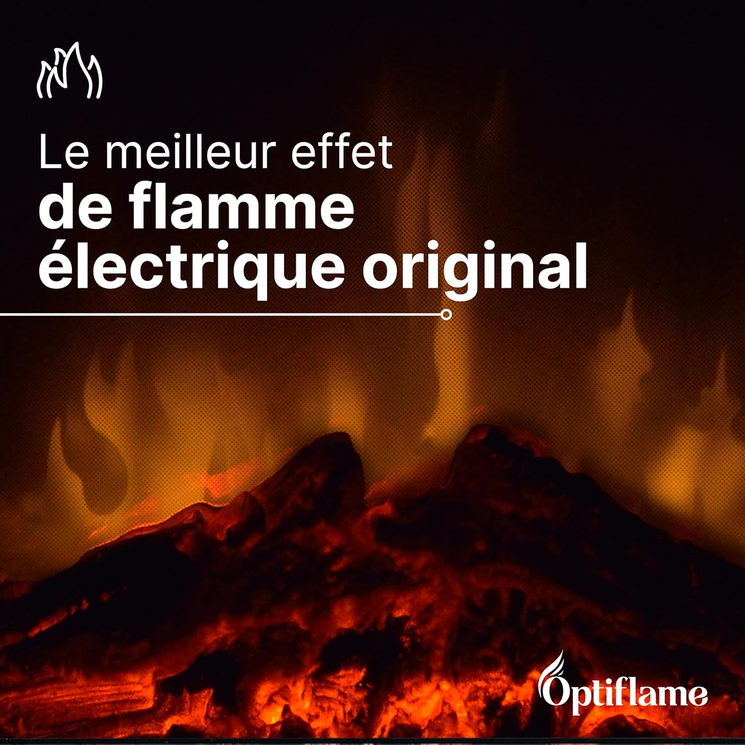 Dimplex Gisella Weiß, freistehender Elektrokamin mit Optiflame Effekt, Holzscheit-Glutbett, LED-Flammeneffekt, Einstellbarer Heizung, Thermostat und Fernbedienung. Glasablage