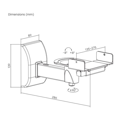 Essentials WB Swivel 15 – draaibare luidspreker muurbeugel Wit