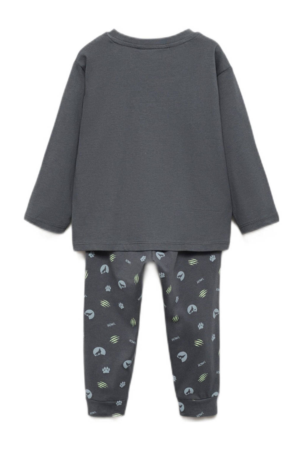 Mango Kids pyjama met printopdruk antraciet
