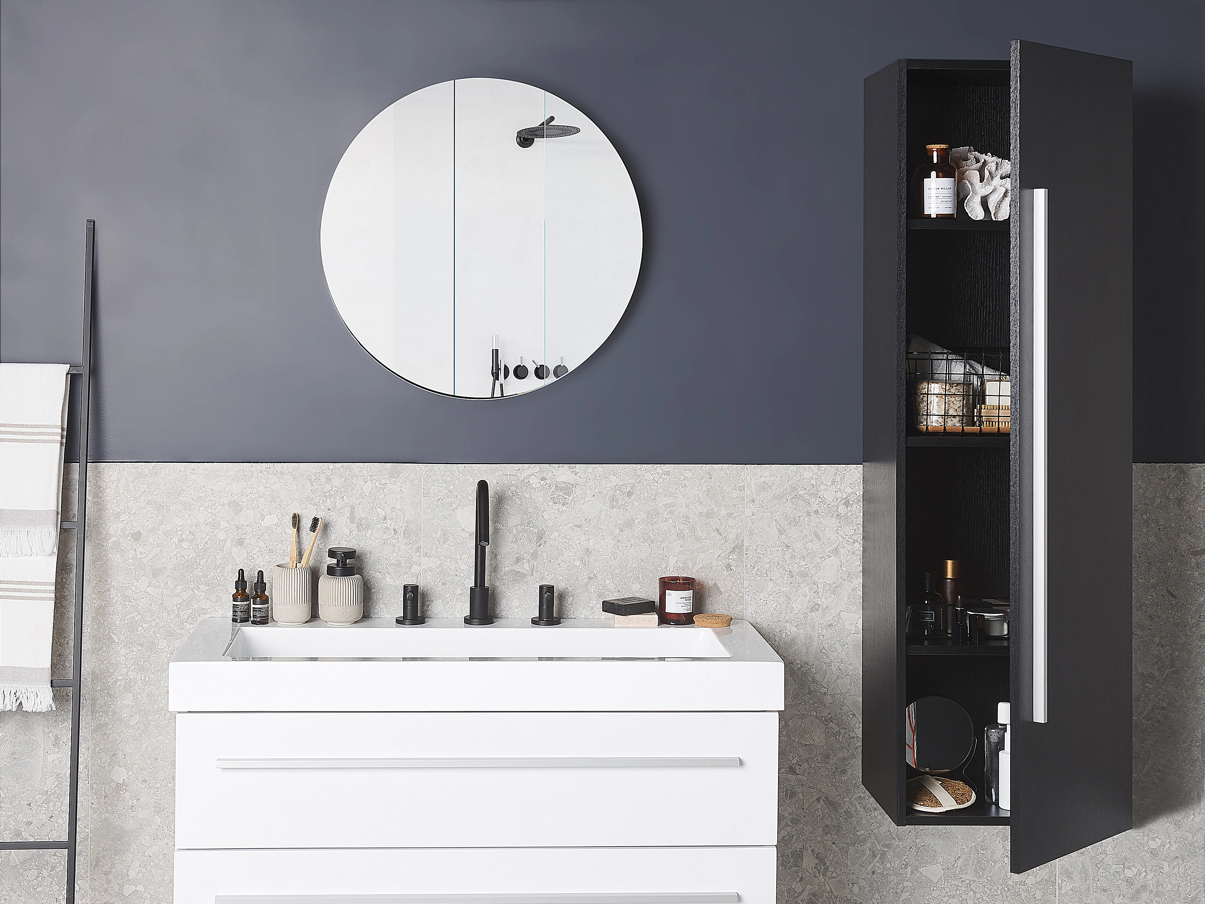 Hangende badkamerkast MATARO 40 cm Zwart