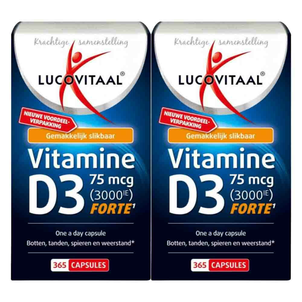 2x Lucovitaal Vitamine D3 D3 75mcg (3000IE) Forte365 capsules