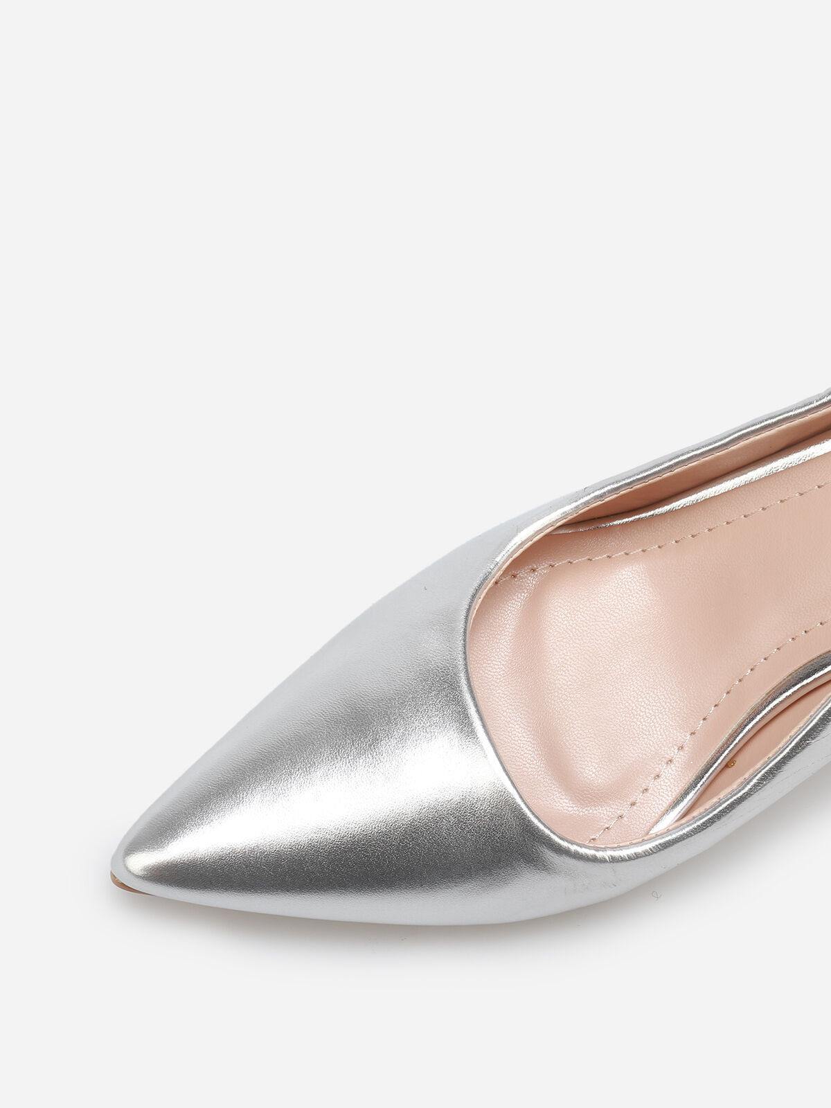 Escarpins slingback à bout pointu- Argenté