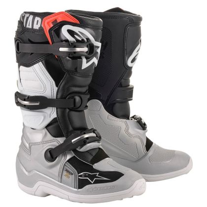 Bottes cross Alpinestars TECH 7S - BLACK SILVER WHITE GOLD - Noir / Gris