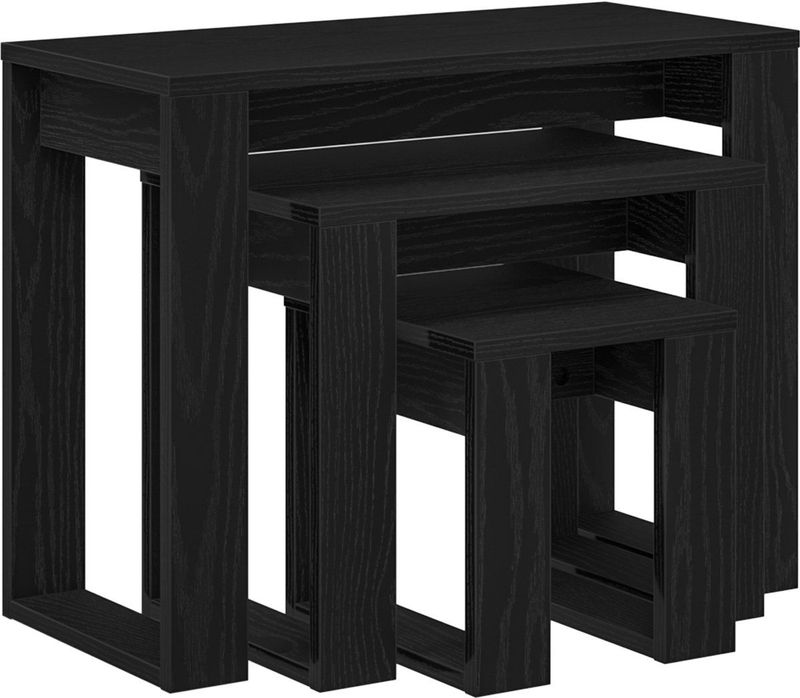 vidaXL - 3-delige Tafeltjesset - Zwart Eikenkleurig - Bewerkt Hout