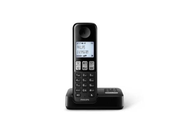 Philips Schnurlostelefon D2551B  Schwarz Schnurlostelefon mit Anrufbeantworter