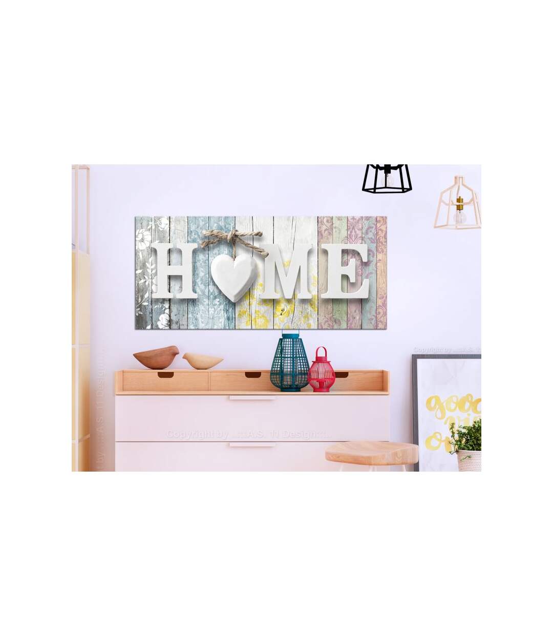 Paris Prix - Tableau Imprimé smell Of Home Colourful Wide 45x100cm