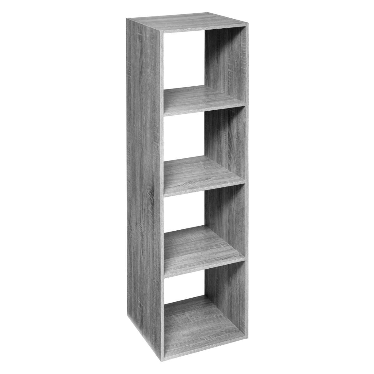 ETAGERE 4 CASES HAUT MIX GRIS