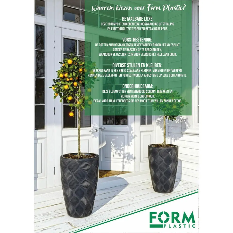 Form Plastic Plantenpot - kunststof - donkergroen - D19 x H16 cm