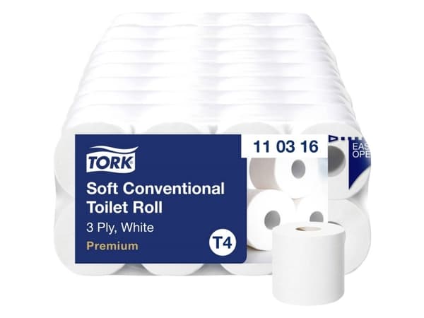 Toiletpapir Tork Premium T4 Ekstra soft 3-lag 29.5 m hvid - (9 pakker x 8 ruller)